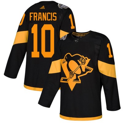 Adidas Pittsburgh Penguins #10 Ron Francis Black Authentic 2019 Stadium Series Stitched NHL Jersey